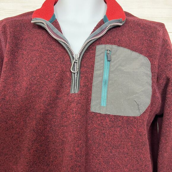 G.H. Bass & Co Explorer Burgundy Fleece 1/4 Zip Pullover Large - Picture 2 of 8